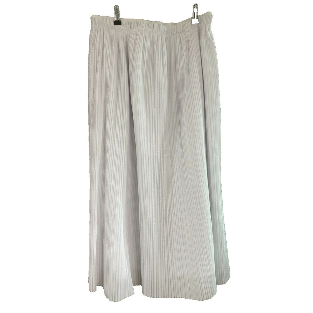 COS White Pleated Maxi Skirt Elastic Band